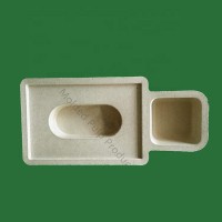 Degradable packaging custom disposable clamshell containers molded pulp paper tray packing